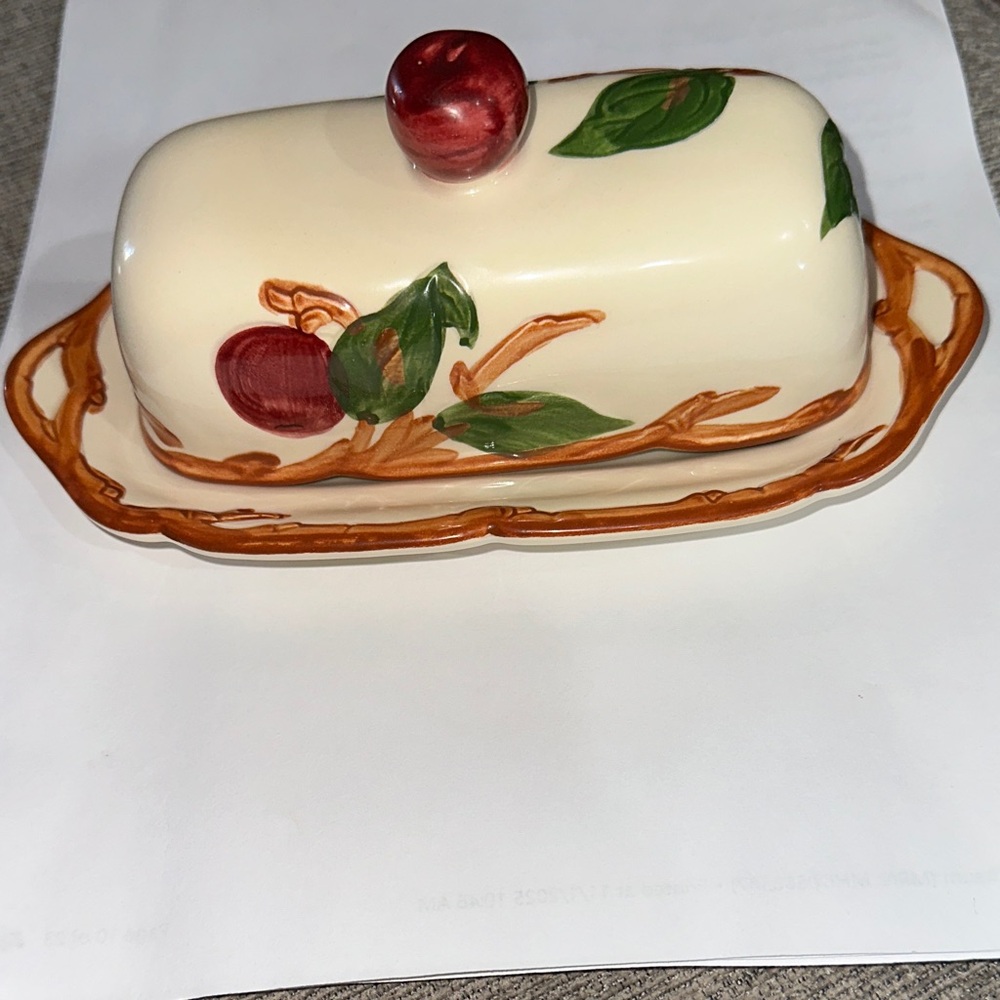 Vintage Franciscan Apple Covered Butter Dish w/ Lid | Made in USA